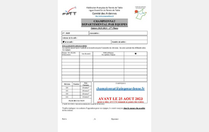 Questionnaire et Engagement championnat 2023/2024 1ére phase