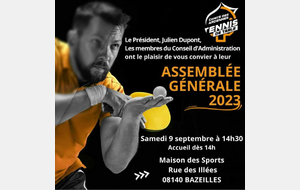 Invitation Assemblée Générale du 9 septembre 2023