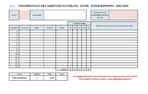 Championnat des Ardennes vétéran saison 2023 / 2024