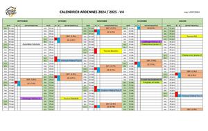 Calendrier 2024-2025 / mise à jour du 12 juillet