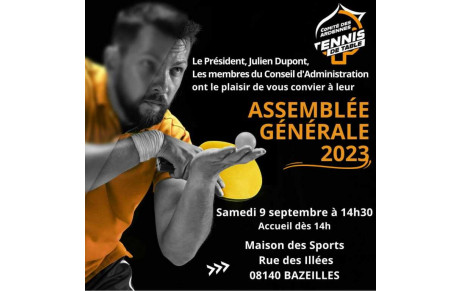 Invitation Assemblée Générale du 9 septembre 2023