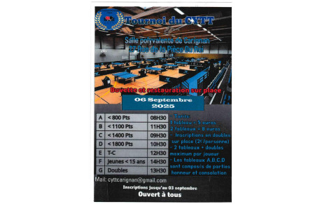 Tournoi Carignan  - 6 septembre 2025